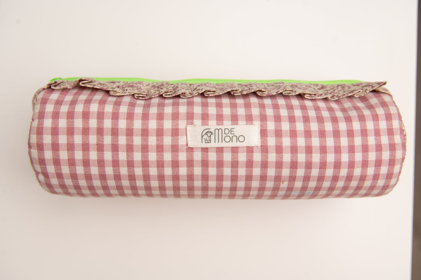 Estuche Vichy Volantes Rosa & Verde Neón