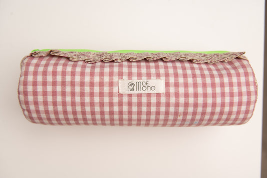 Estuche Vichy Volantes Rosa & Verde Neón