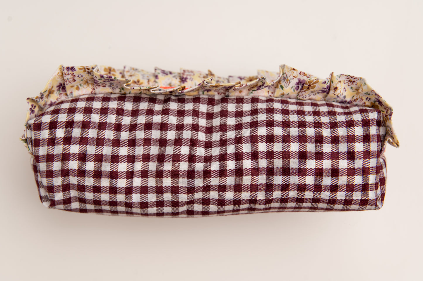 Estuche Vichy Volantes Granate & Naranja Neón